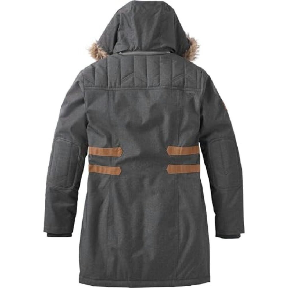Women's Water Resistant Hooded Anorak Parka with Sherpa Lining - Picture 5 of 8
